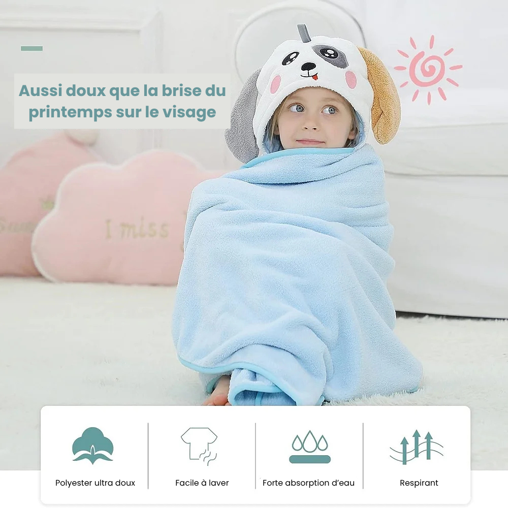 Serviette de bain à capuche