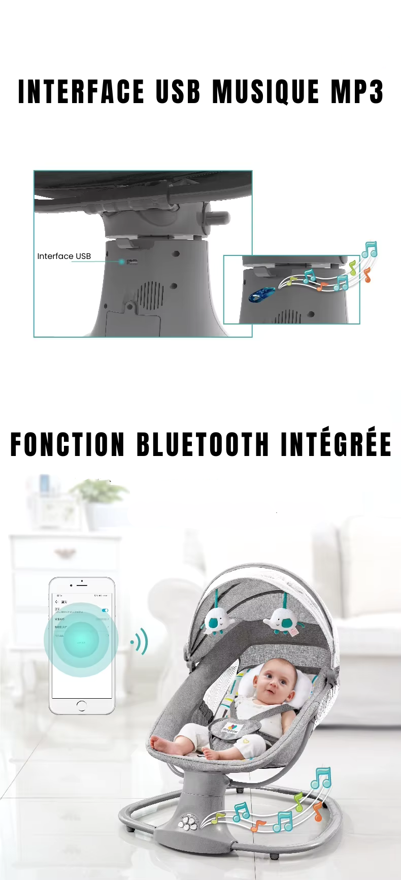 Berceau électrique portable