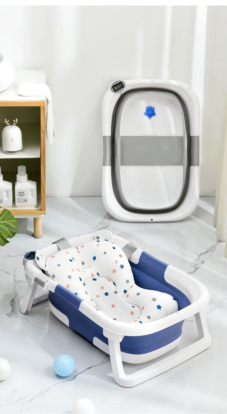 Baignoire pliante pour bébé avec détection de température