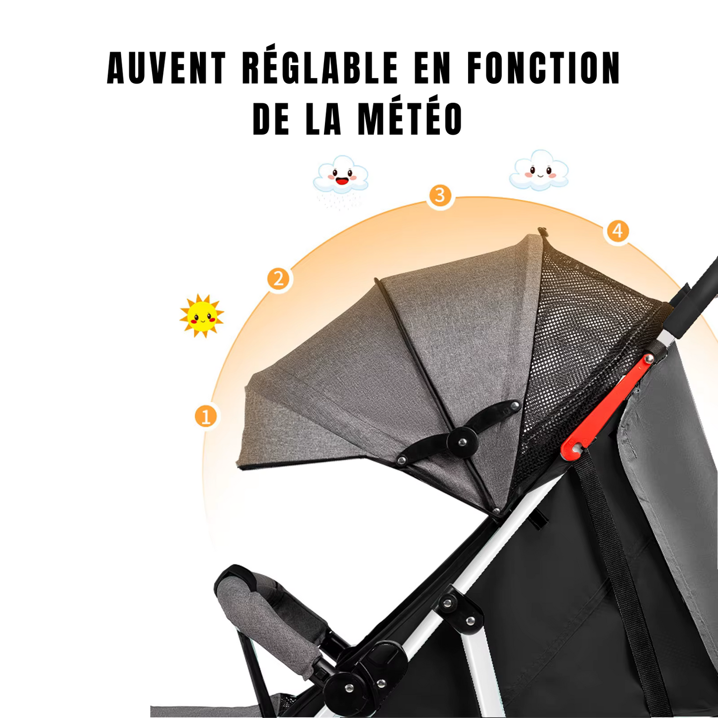 Poussette 2 en 1 portable pour bébé