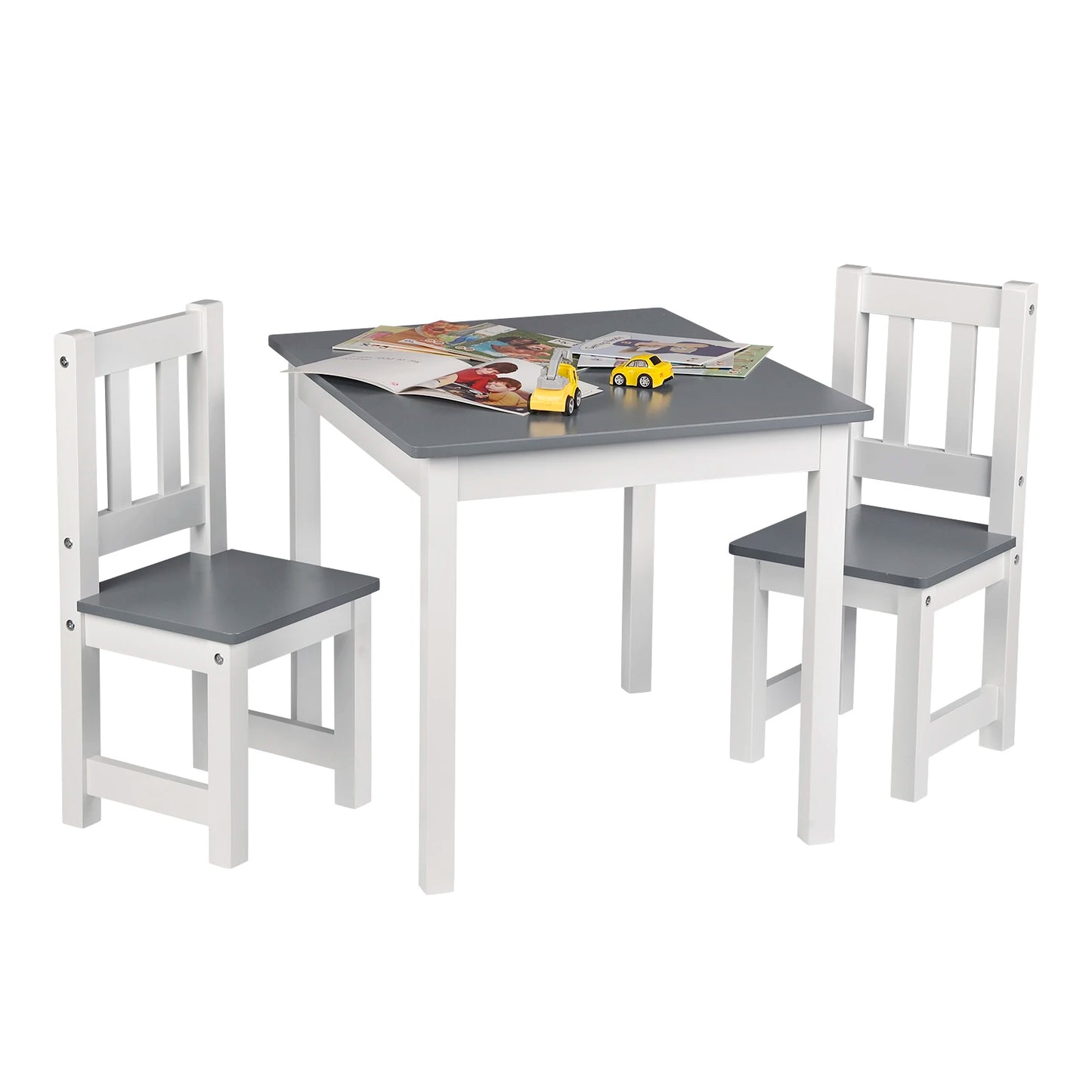 Table en bois avec deux chaises pour enfant